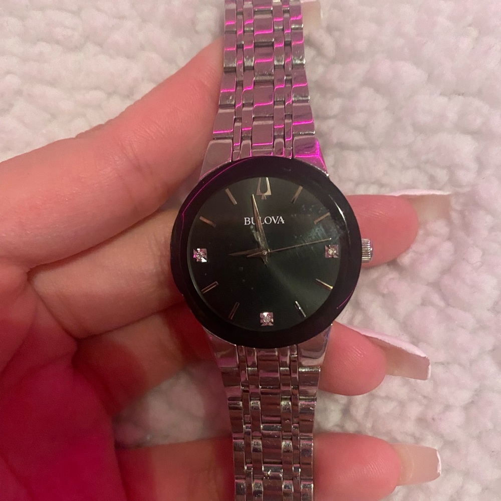 REAL BULOVA silver watch